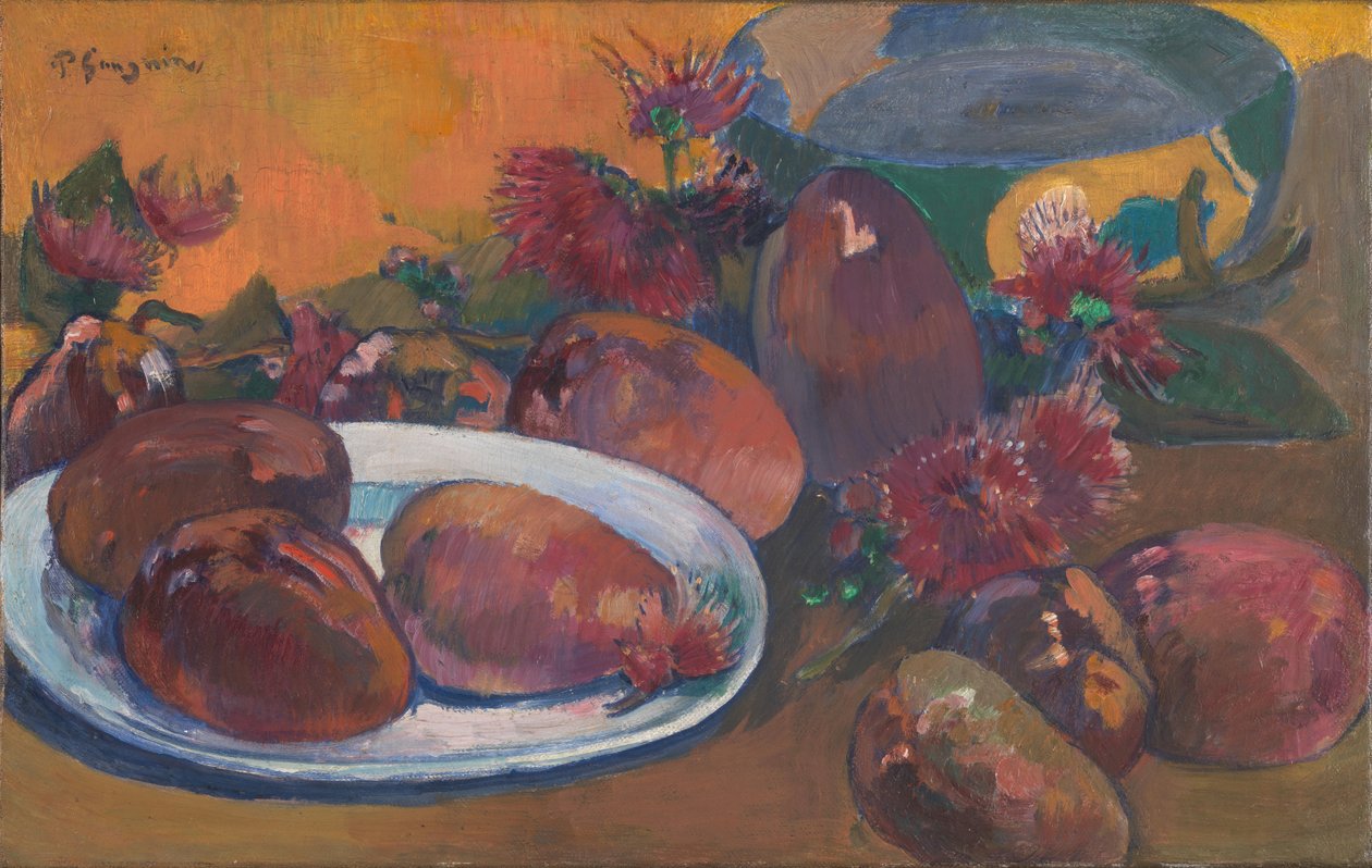 Ranskalainen:  Nature morte aux mangues Tyylinen elämä mangojen kanssa tekijältä Paul Gauguin