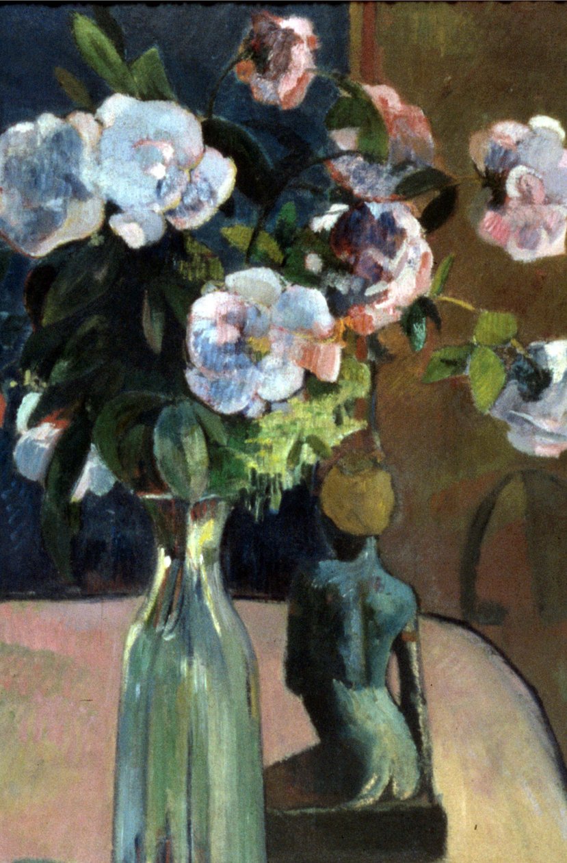 French: Nature morte à la statuette, ou Roses et statuette Ruusut ja patsas Ruusut ja patsas tekijältä Paul Gauguin