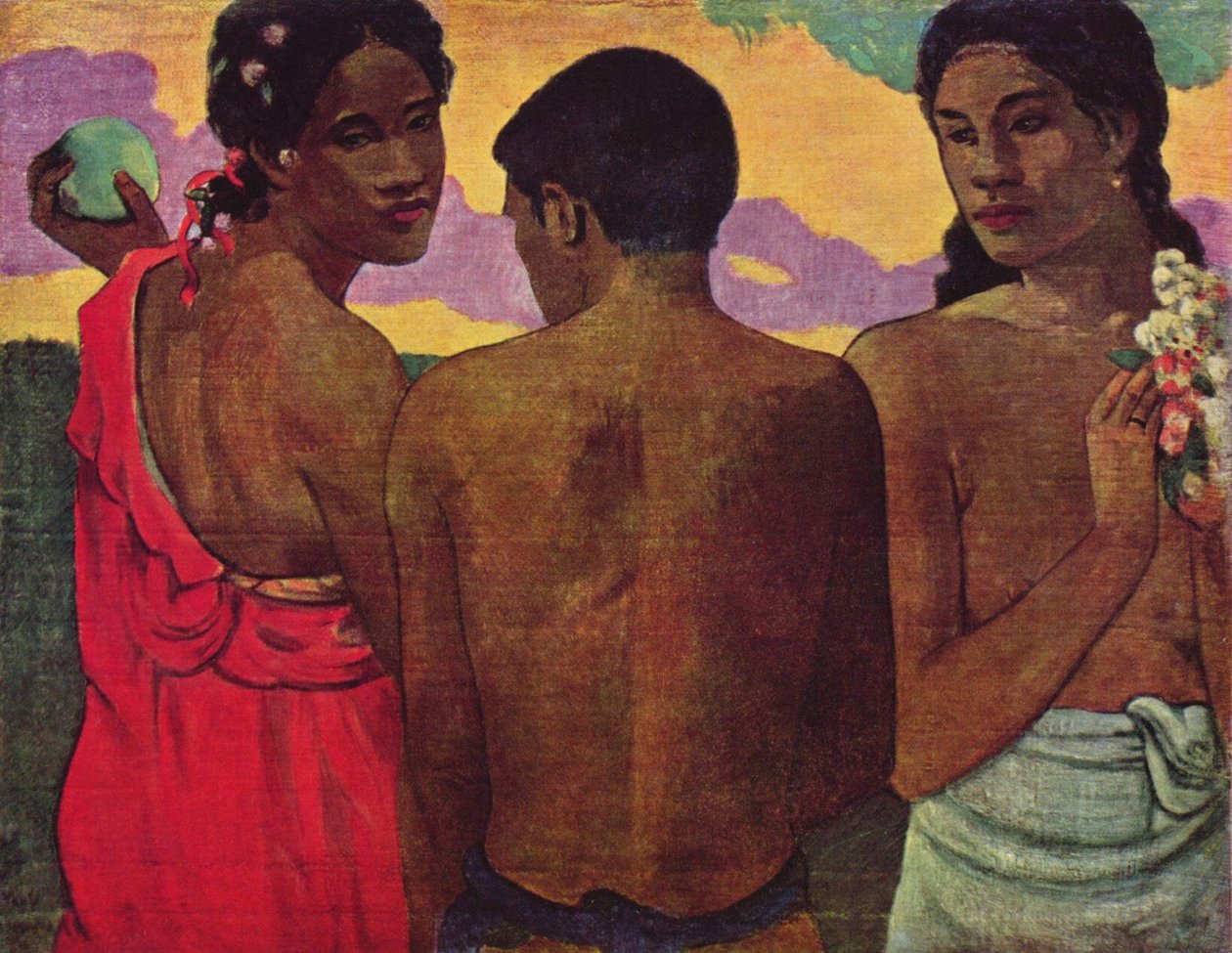 Ranska: Trois Tahitiens, tai Keskustelu Kolme Tahitialaista. tekijältä Paul Gauguin