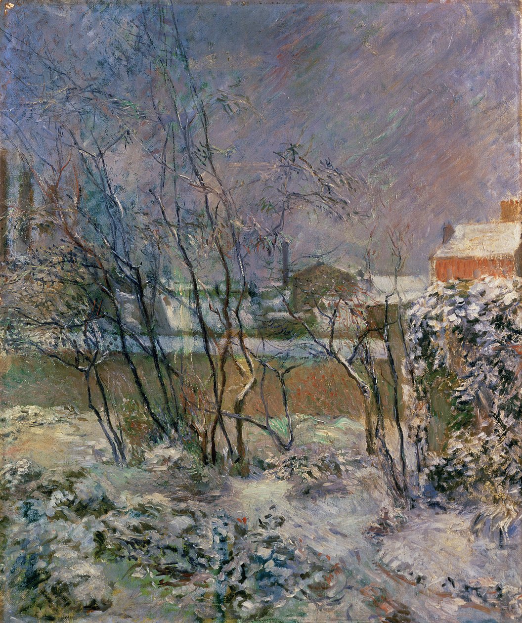 Puutarha lumessa, 1883 tekijältä Paul Gauguin