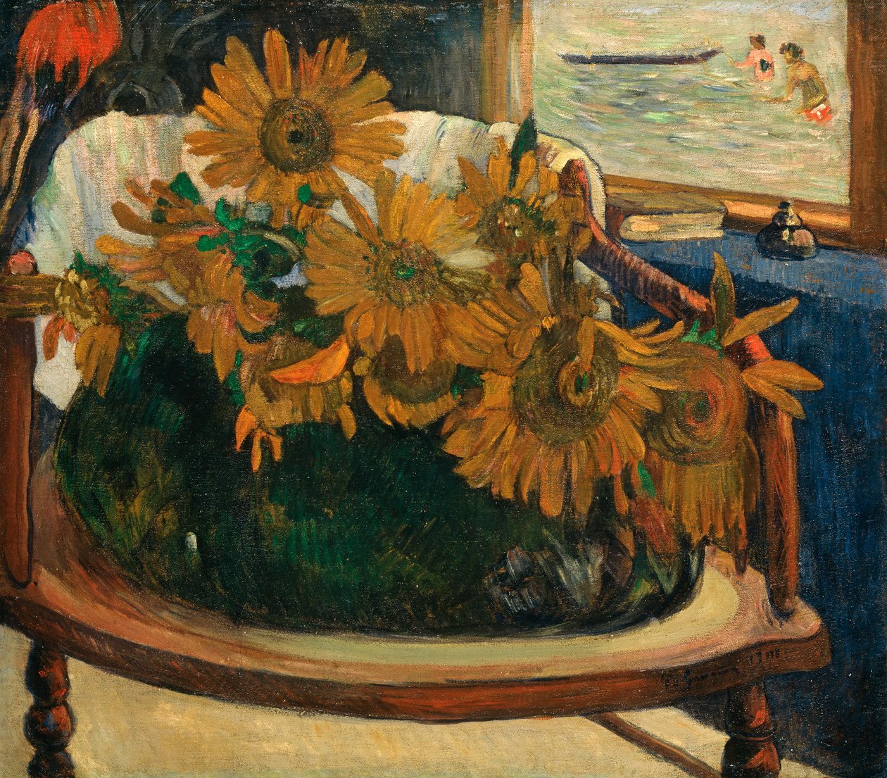 Saksa: Tournesols sur un fauteuil Auringonkukat nojatuolissa tekijältä Paul Gauguin