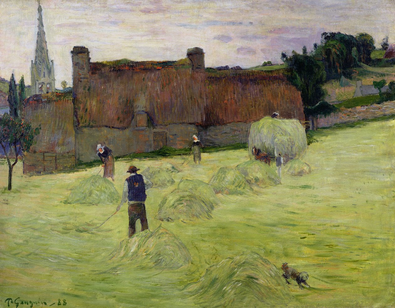 Heinänteko Bretagnessa, 1888 tekijältä Paul Gauguin