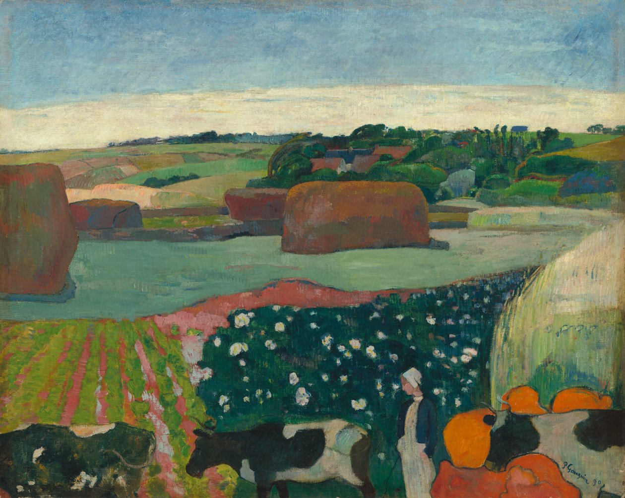 Heinäsuovat Bretagnessa, 1890. tekijältä Paul Gauguin