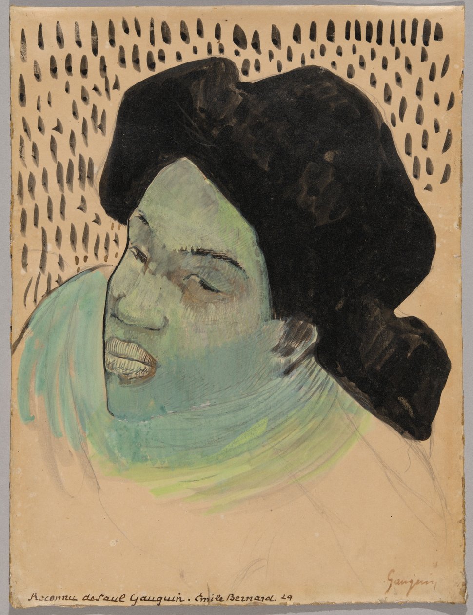 Tahitilaisen naisen pää tekijältä Paul Gauguin