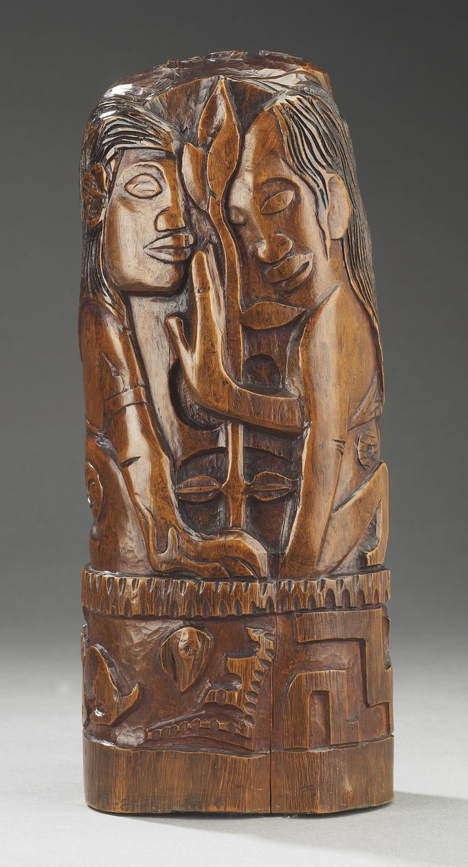Heena ja Fatu, n. 1892 (Tamanu Wood) tekijältä Paul Gauguin