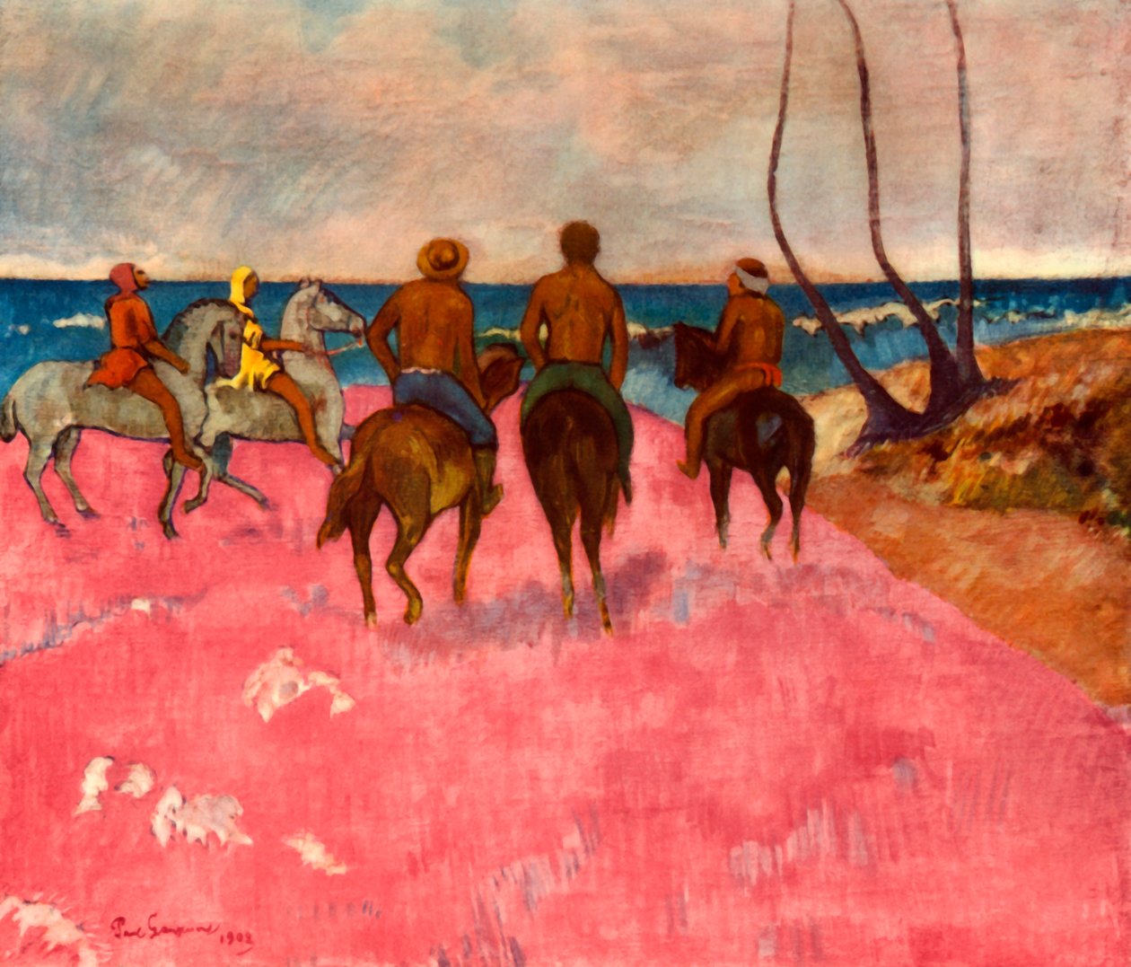Ratsumiehet rannalla, 1902, 1937. tekijältä Paul Gauguin