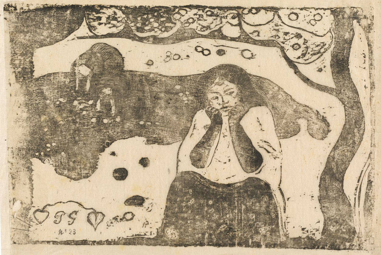 Human Sorrow Miseres humaines vuonna 1895 tai sen jälkeen. tekijältä Paul Gauguin