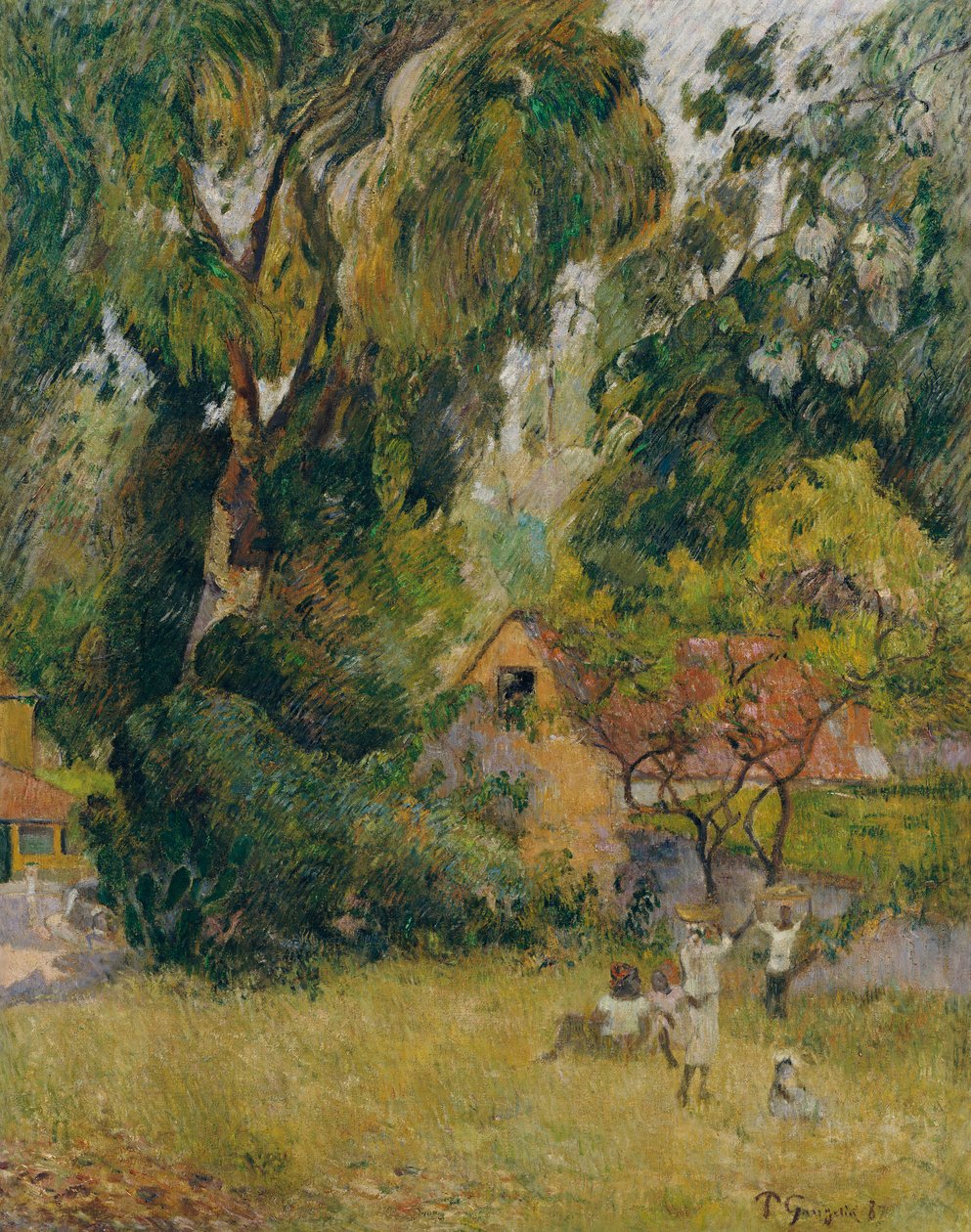 Mökkejä puiden alla tekijältä Paul Gauguin