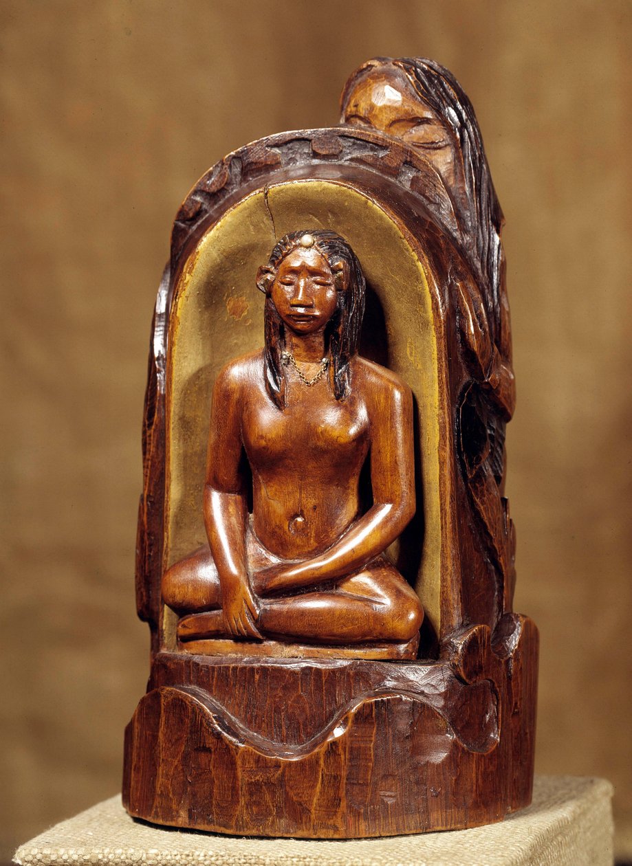 Idol a la Pearl Paul Gauguinin (1848-1903) puuveistos, kulta ja helmi. 1892-1893 su. 0,23x0,12x0,11 m Pariisi, musee d