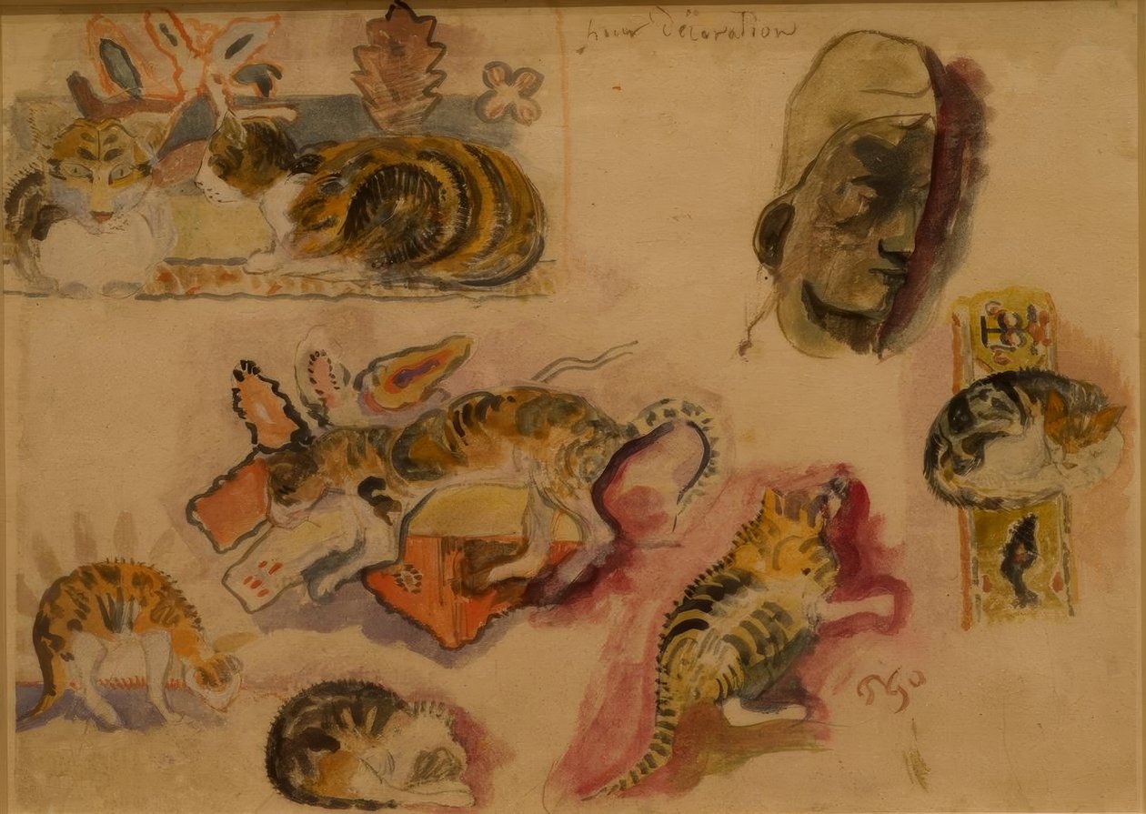 Katzen ja Kopf tekijältä Paul Gauguin