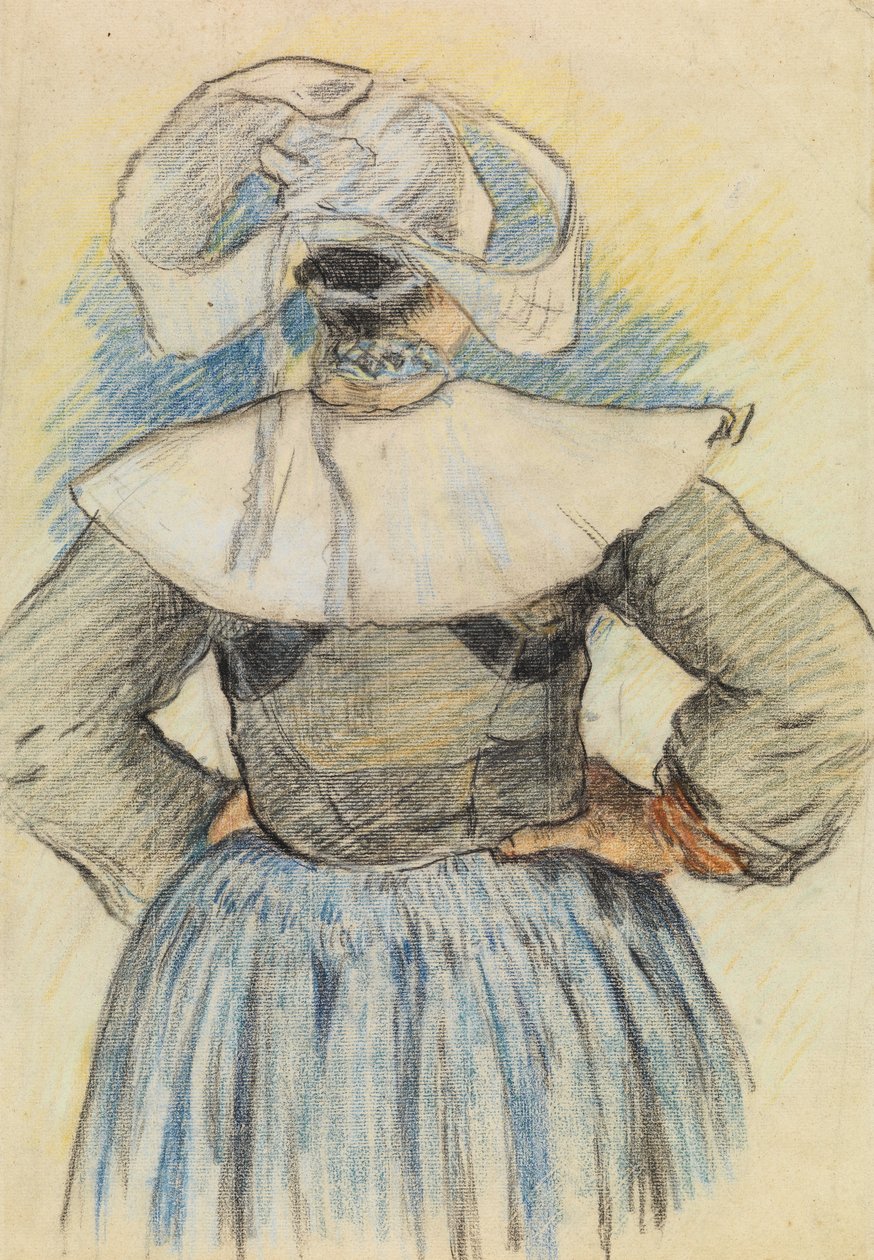 La Bretonne, Pont-Aven n. 1886 (liitu paperille) tekijältä Paul Gauguin