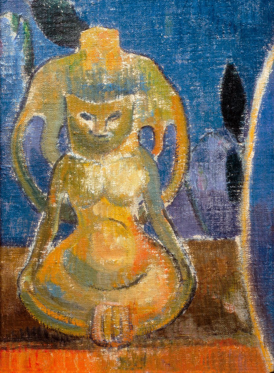 La belle Angele, Madame Satre (1868-1932) hotellinpitäjä Pont Avenissa, veistoksen yksityiskohta tekijältä Paul Gauguin