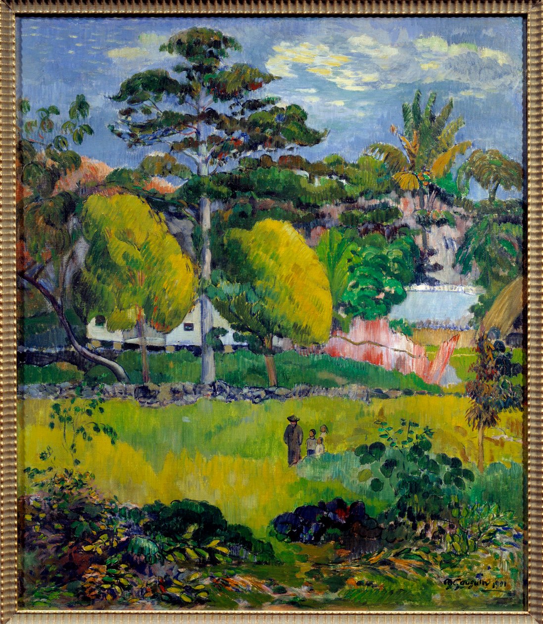 Maisema voi olla Tahiti. Paul Gauguinin (1848-1903) maalaus 1901 Su. 0,76x0,65 m Pariisi, Musee de l