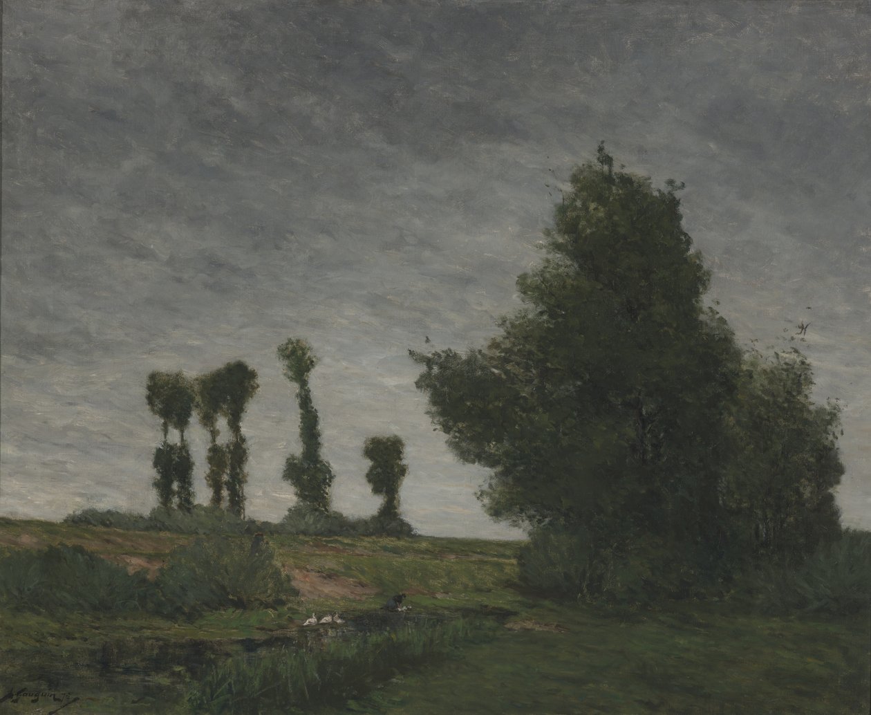 Maisema poppeleilla (öljy kankaalle) tekijältä Paul Gauguin