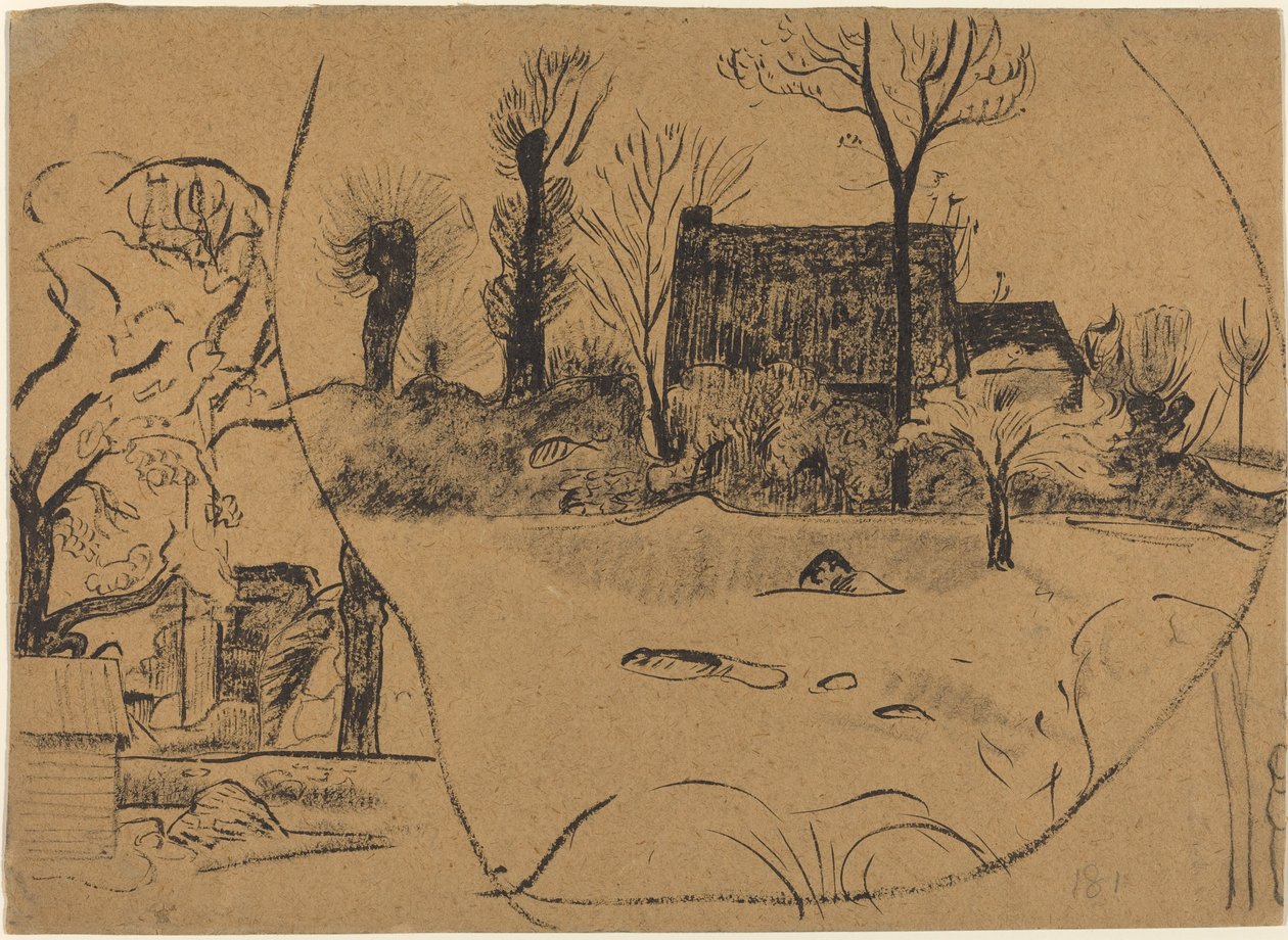 Maisema Pont-Avenissa tekijältä Paul Gauguin