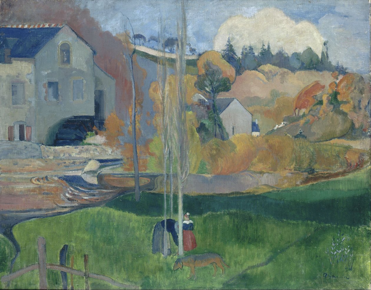 Maisema Bretagnessa. Davidin mylly tekijältä Paul Gauguin