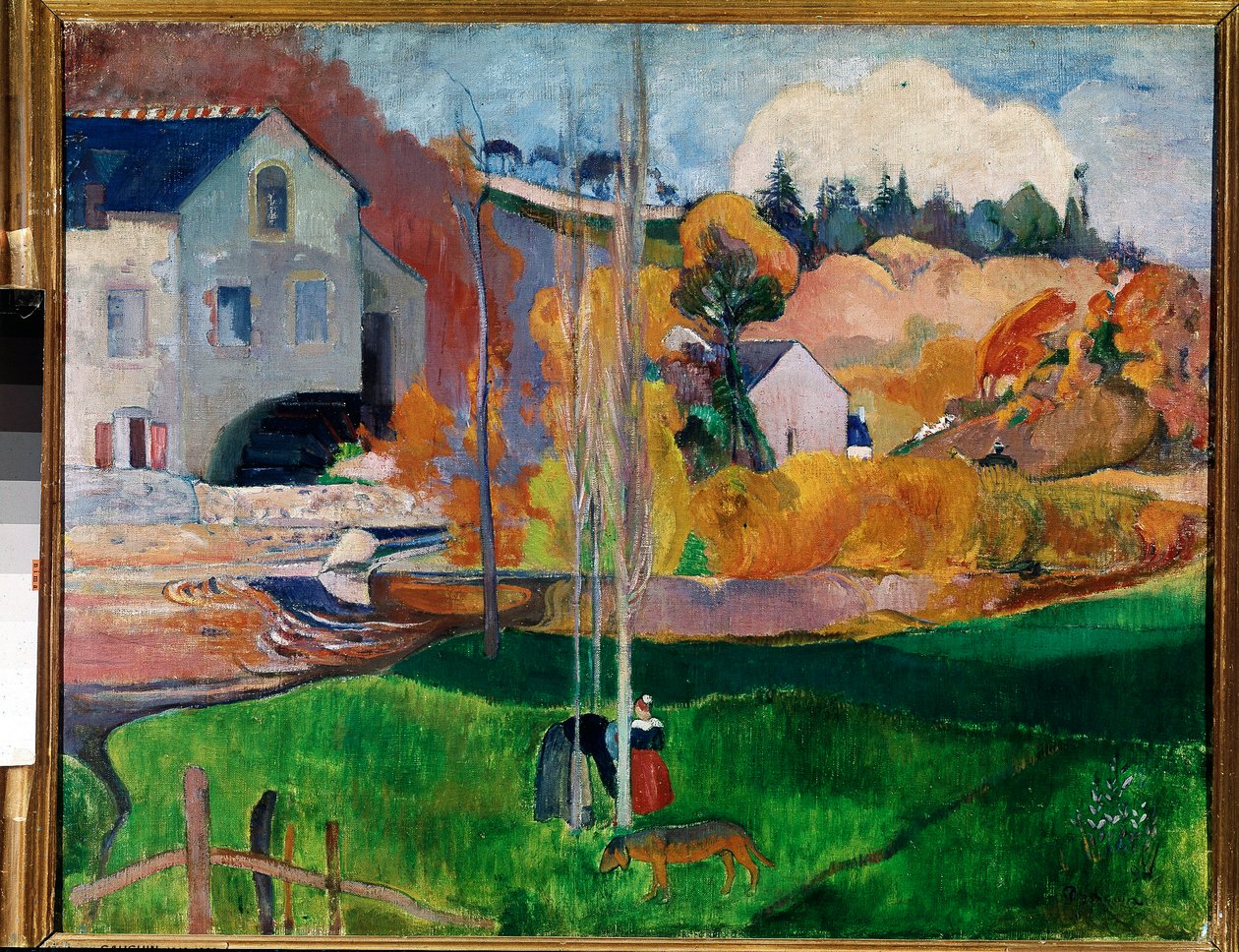 Bretagnen maisema, Davidin tehdas (öljy kankaalle tekijältä Paul Gauguin