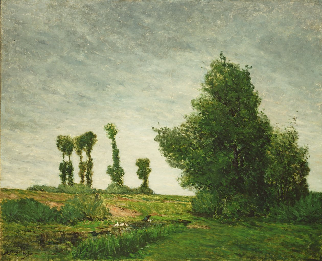 Maisema poppelien kanssa tekijältä Paul Gauguin
