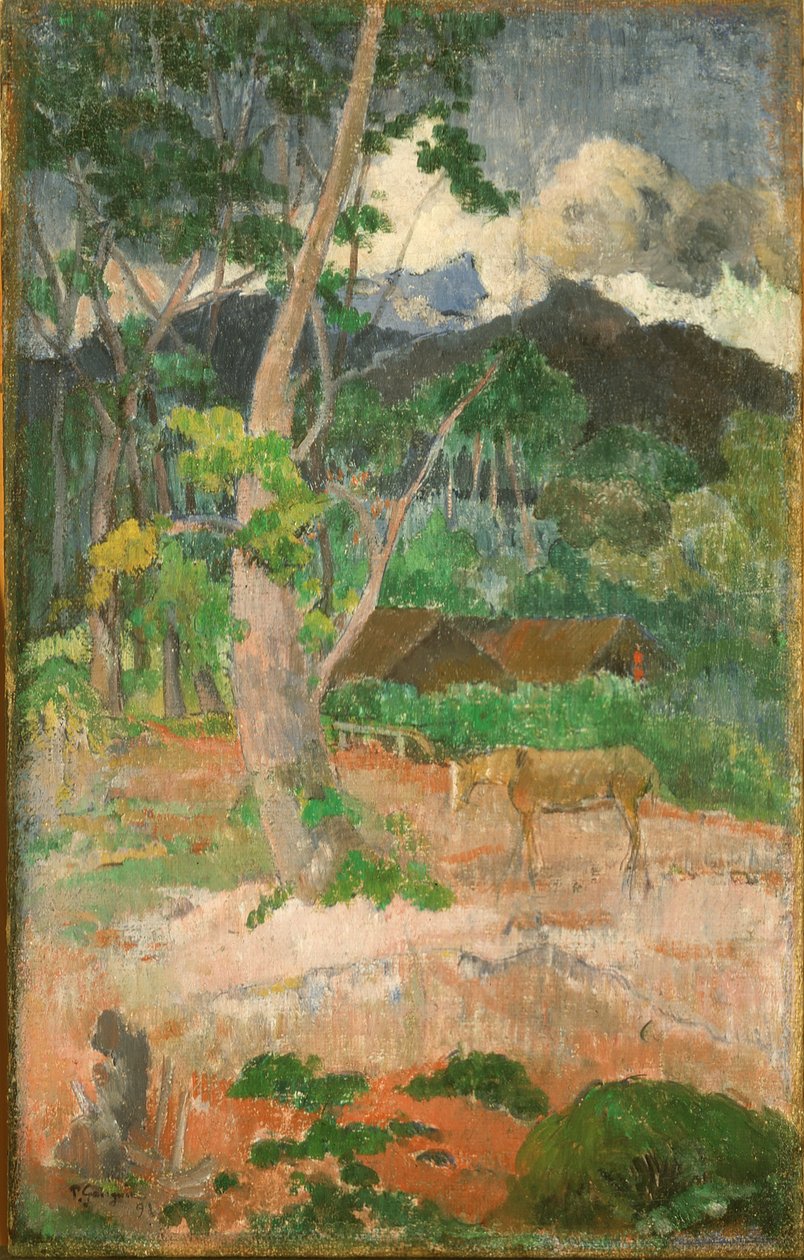 Maisema hevosen kanssa tekijältä Paul Gauguin