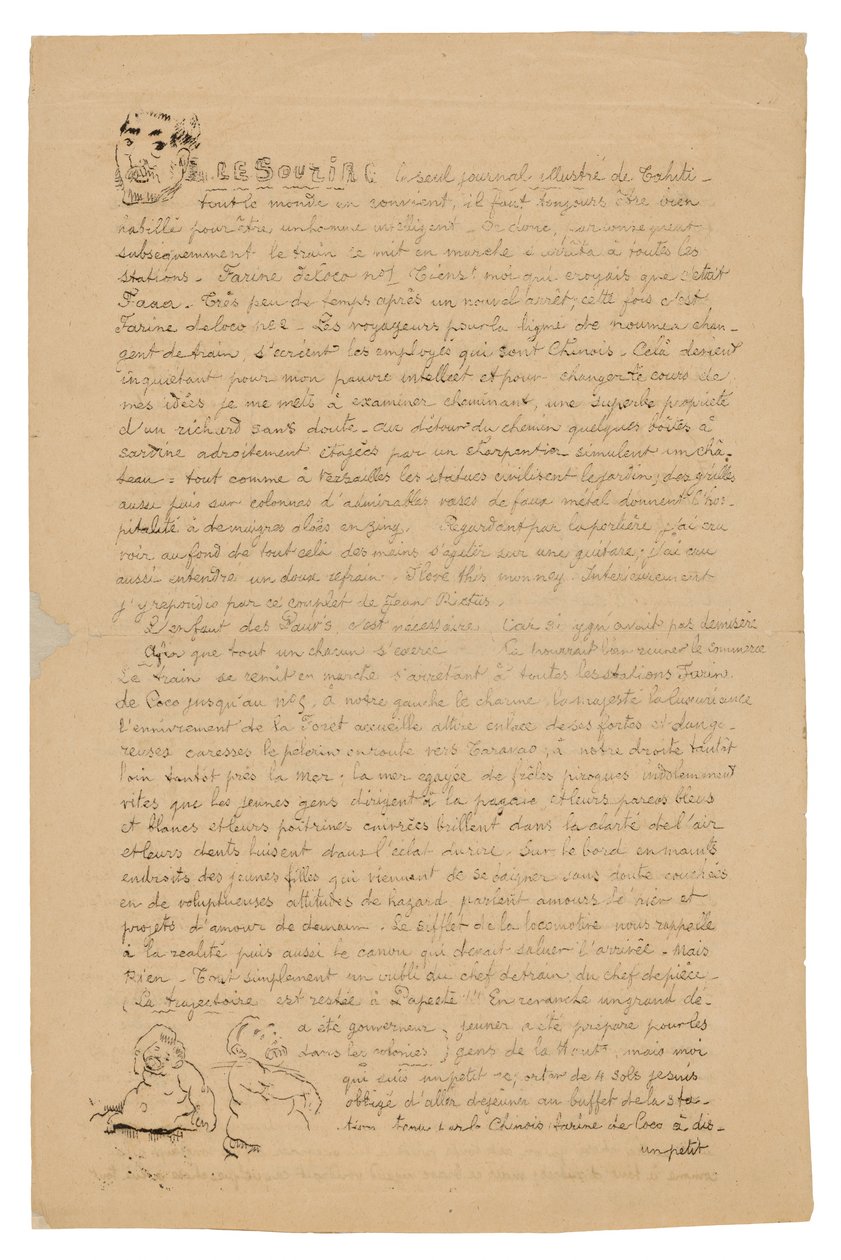 Le sourire: Journal sérieux, 21. elokuuta 1899. tekijältä Paul Gauguin