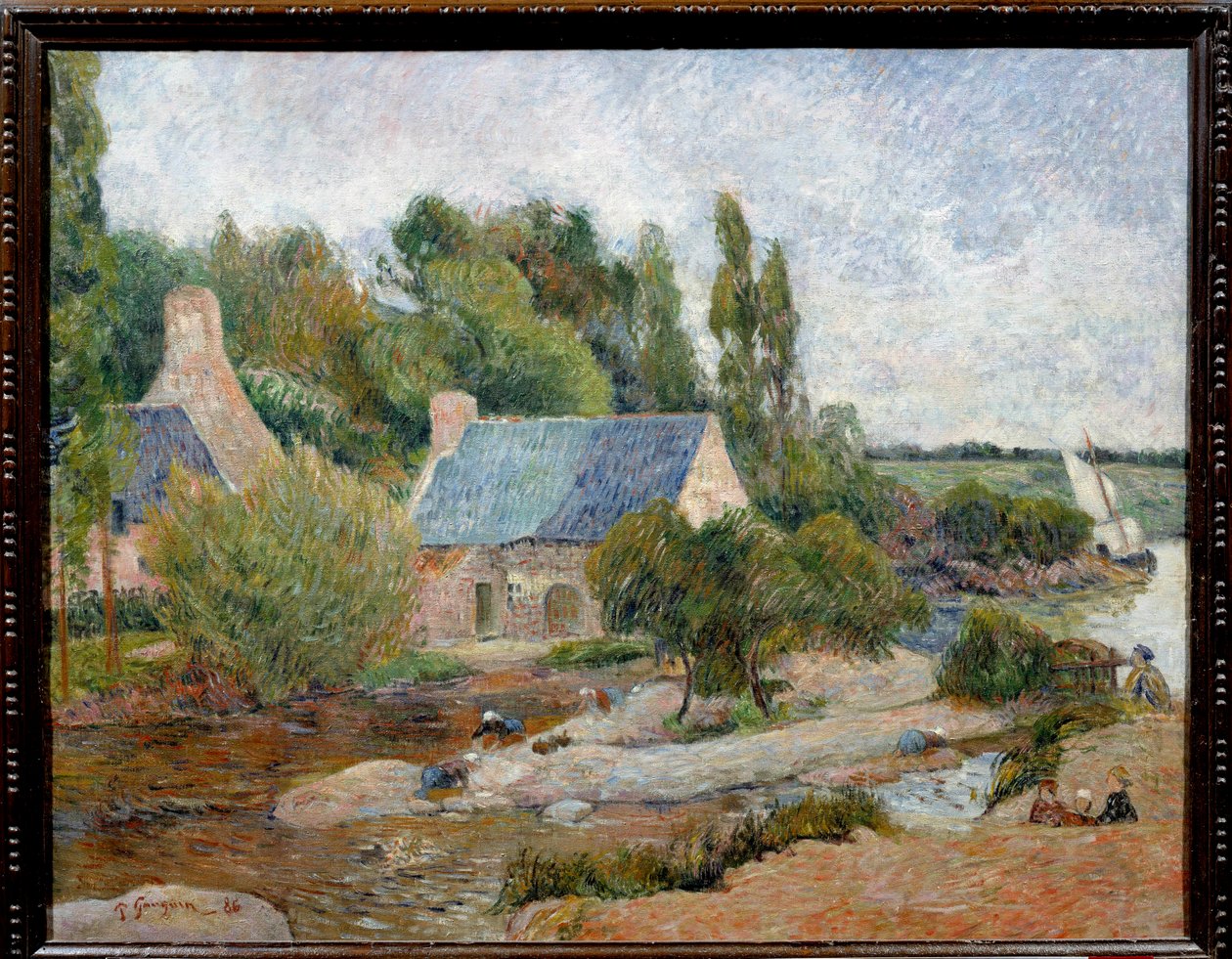 Les lavandieres à Pont Aven (Pont-Aven) Paul Gauguinin (1848-1903) maalaus 1886 su. 0,71 x 0,90 m Pariisi, musee d