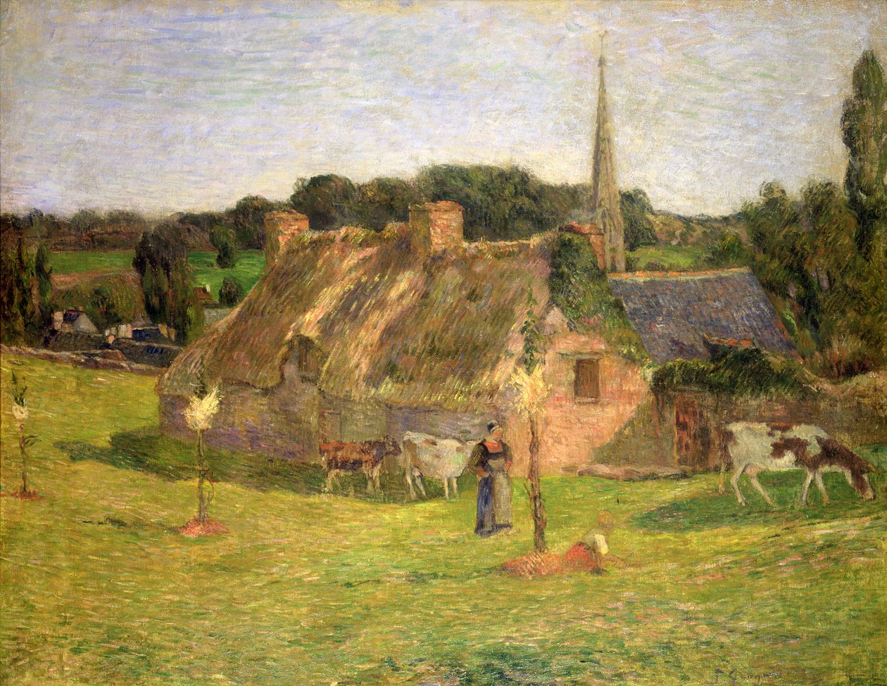 Lollichonin kenttä ja Pont-Avenin kirkko, 1886 tekijältä Paul Gauguin