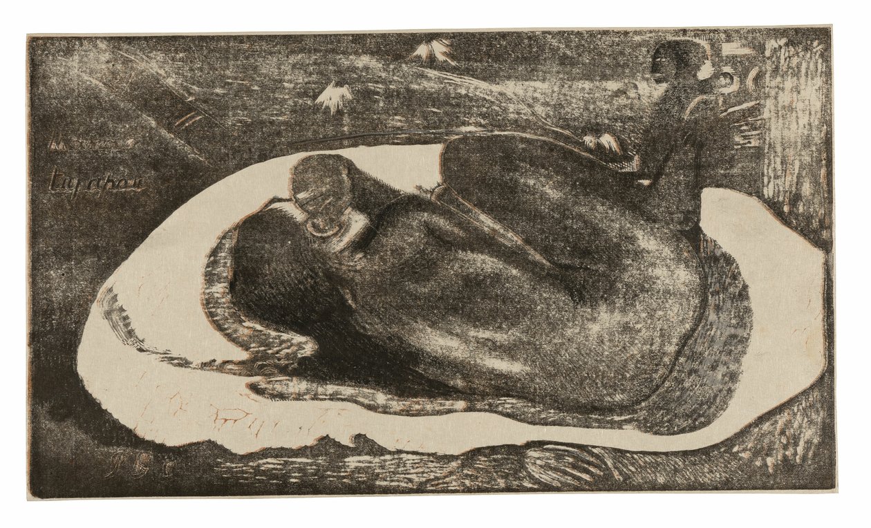 Manao tupapau (Hän ajattelee kummitusta tai Aave ajattelee häntä), Noa Noa -sviitistä tekijältä Paul Gauguin