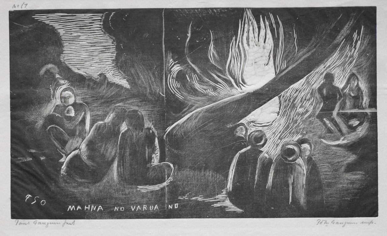 Noah, The Devil Speaks Mahna No Evil Spirit, 1893-94. tekijältä Paul Gauguin