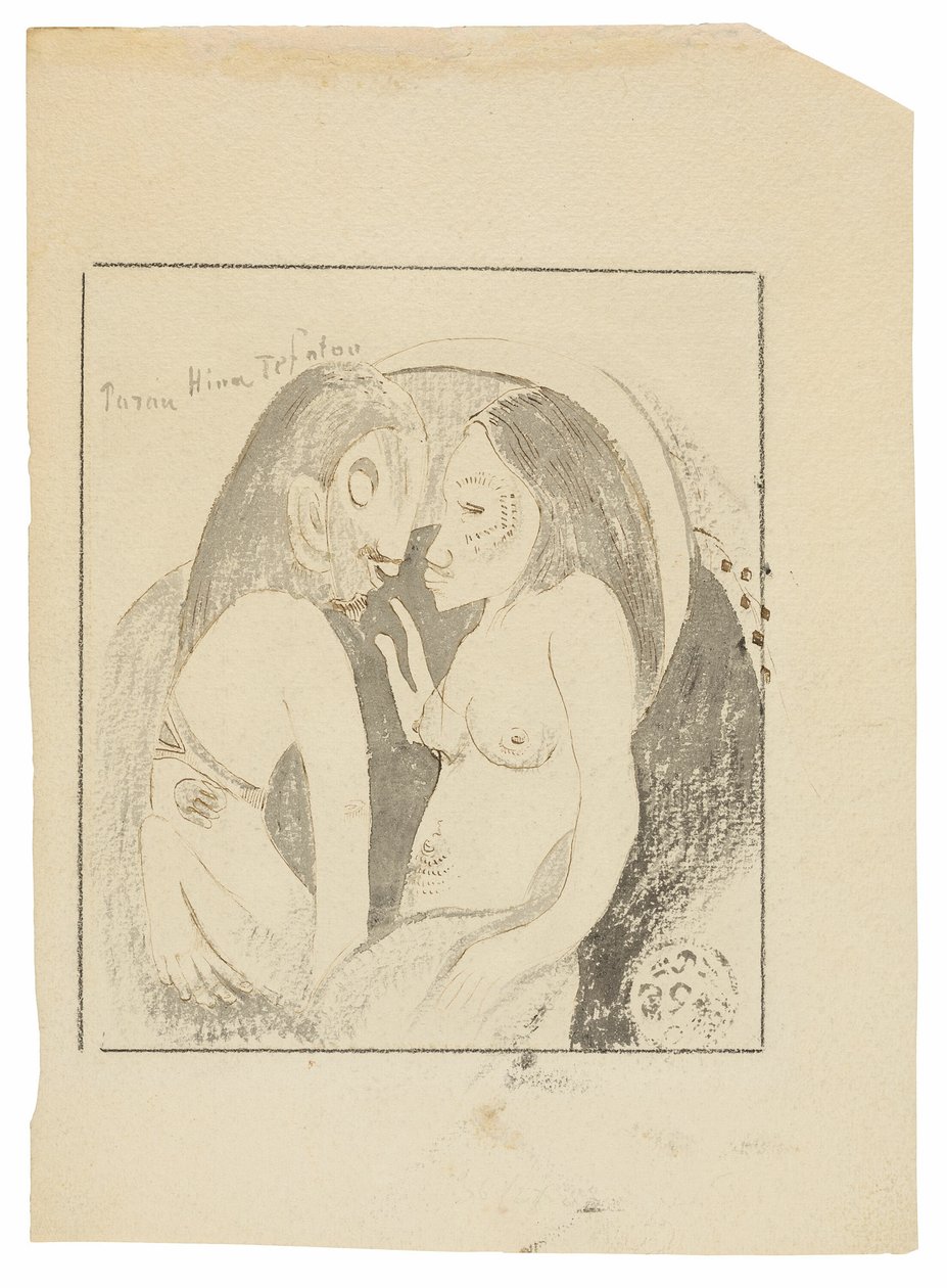 Parau Hina Tefatou (Kuun jumalattaren ja Maan jumalan väliset sanat) tekijältä Paul Gauguin