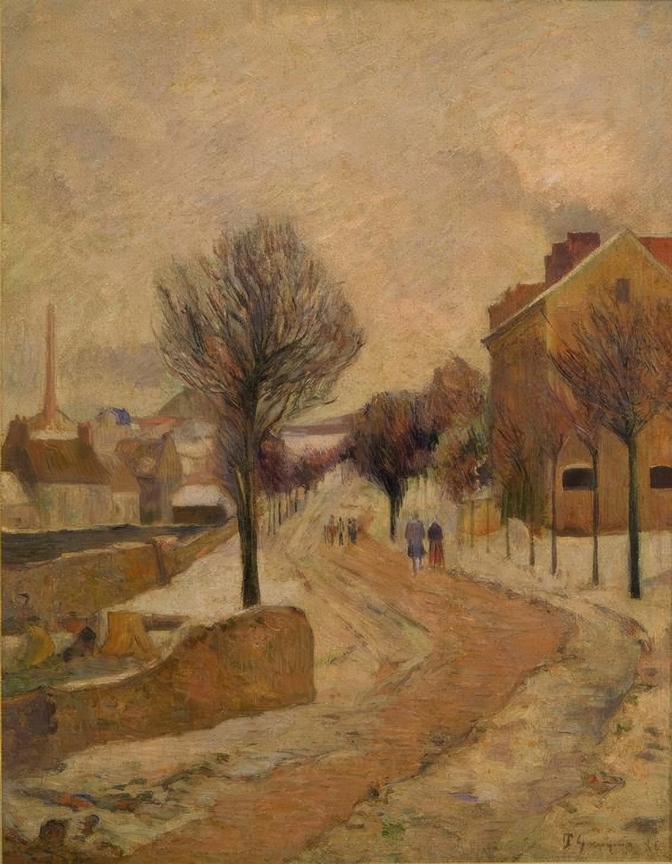 Pariser Vorort im Schnee tekijältä Paul Gauguin