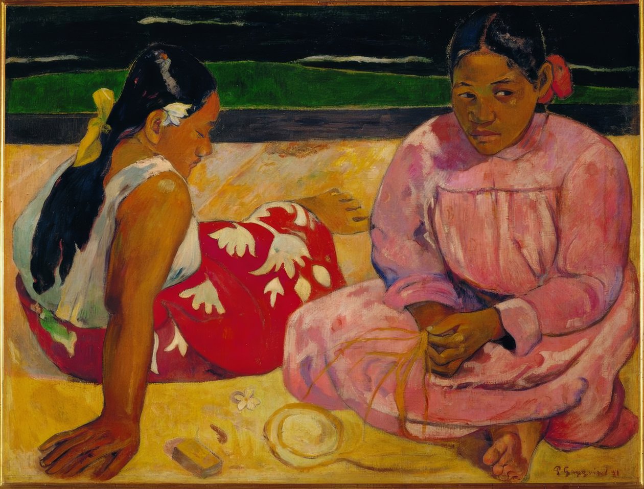 Paul Gauguin / Tahitilaiset naiset rannalla, 1891, öljy kankaalle, 69 × 91 cm, RF 2765 tekijältä Paul Gauguin