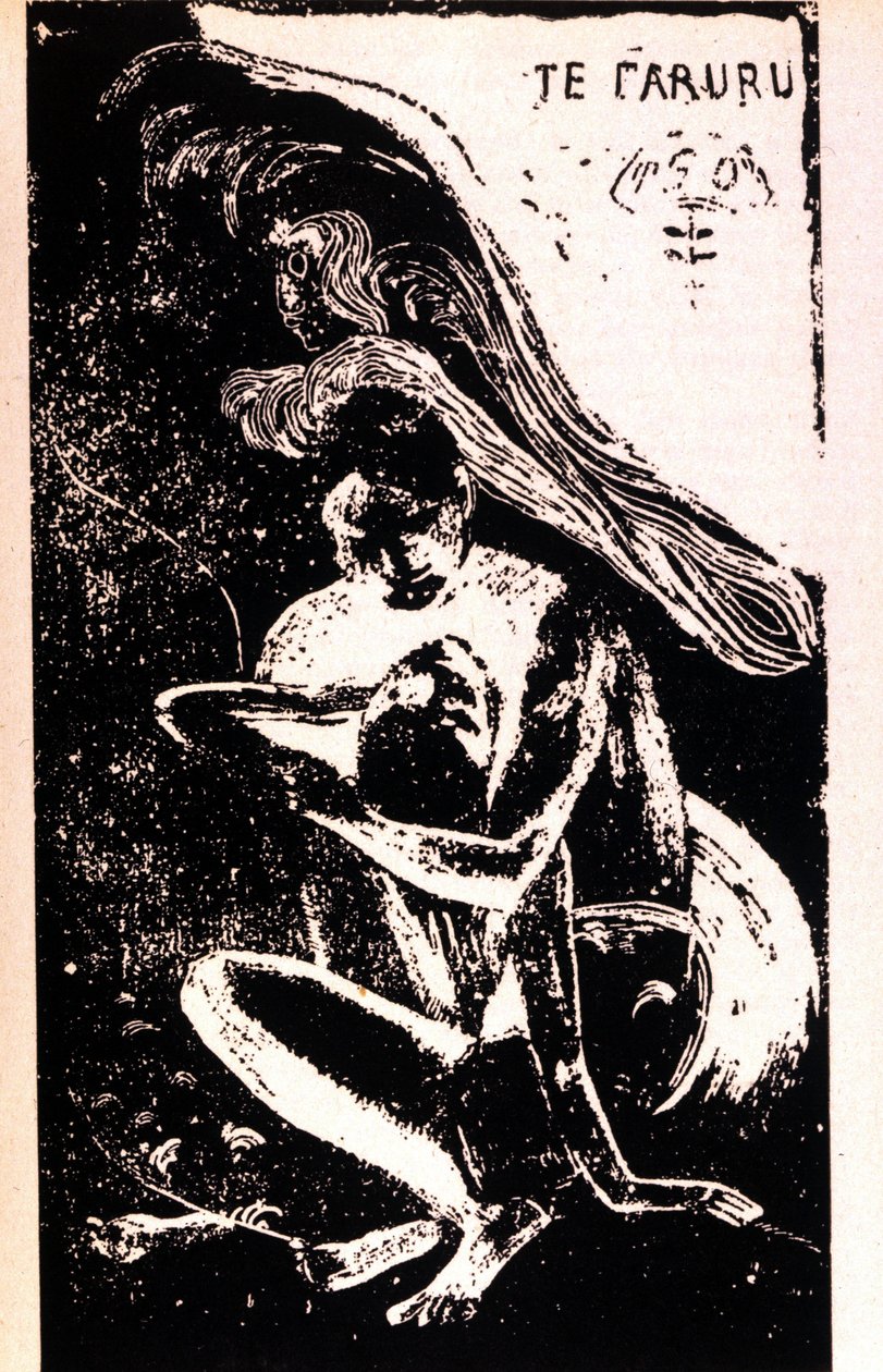 Paul Gauguin "" Te Faruru""" (he rakastelevat). Paul Gauguinin (1848 - 1903) Tahitin ajan ksylografia. 1891-1897. tekijältä Paul Gauguin