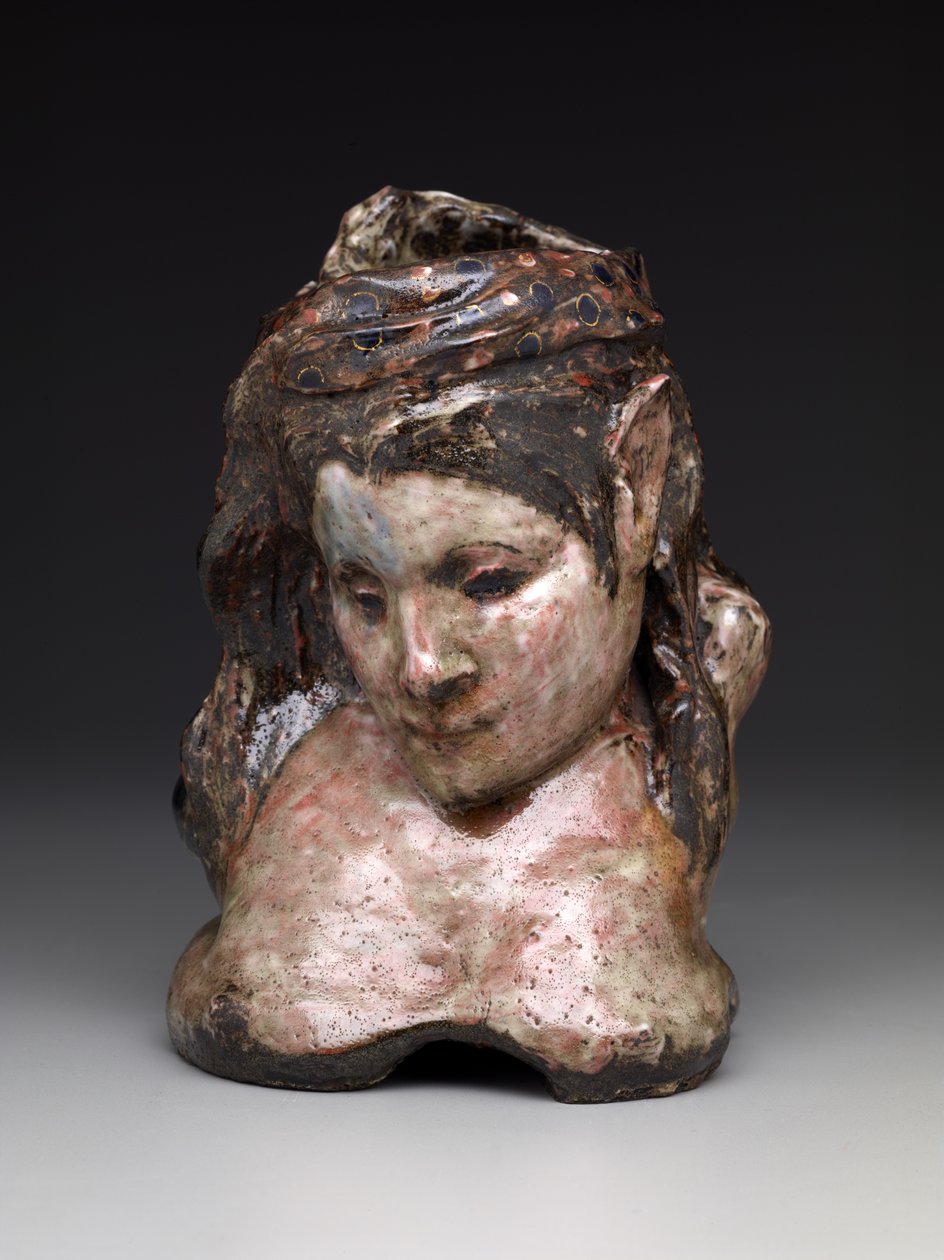 Mme:n muotokuva maljakko. Schuffenecker, n. 1889-1890 (lasitettu kivitavara) tekijältä Paul Gauguin