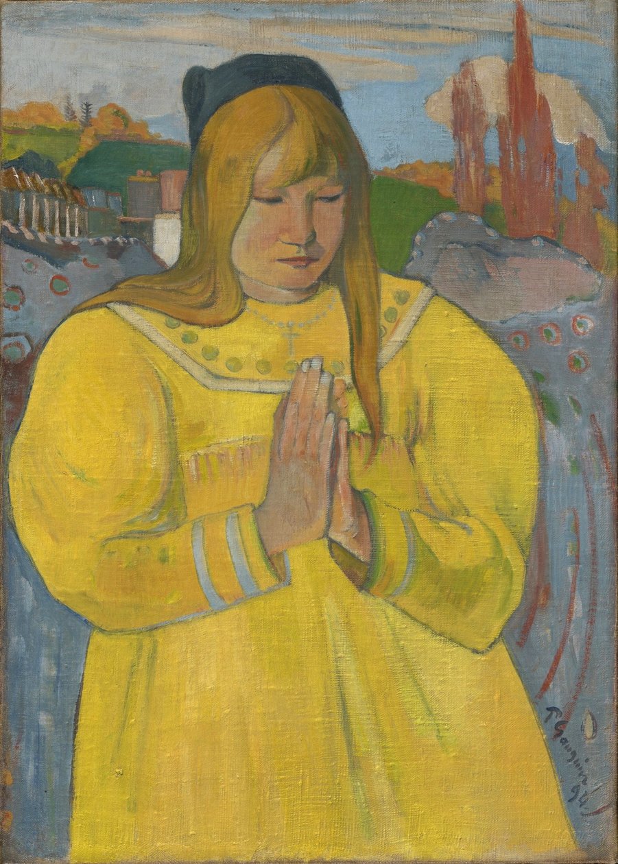 Rukoileva bretagnelainen tyttö / Nuori kristitty tyttö tekijältä Paul Gauguin