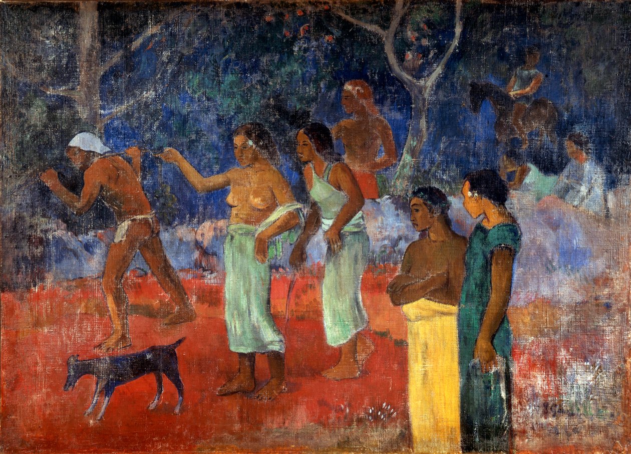 Kohtaus Tahitin elämästä, 1896. tekijältä Paul Gauguin