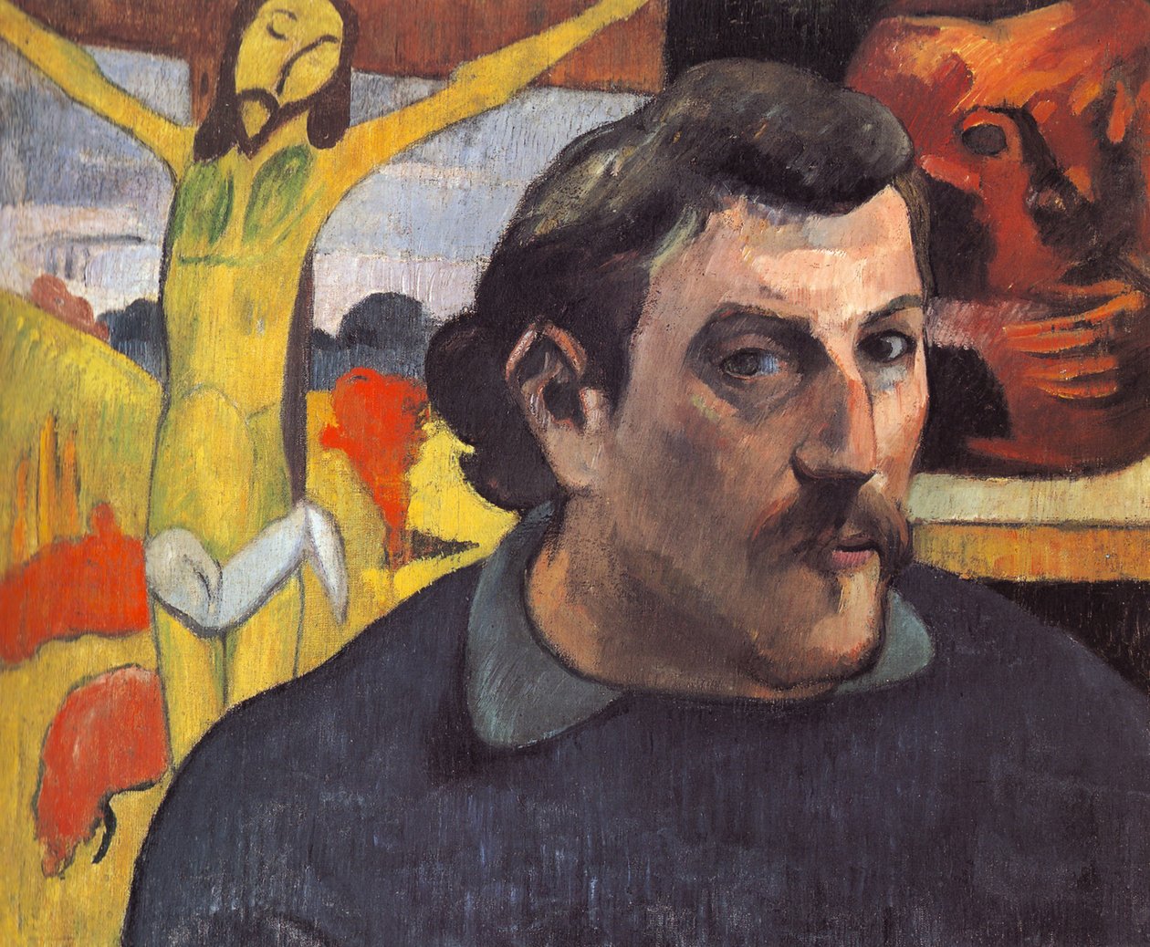 Omakuva Keltaisen Kristuksen kanssa tekijältä Paul Gauguin