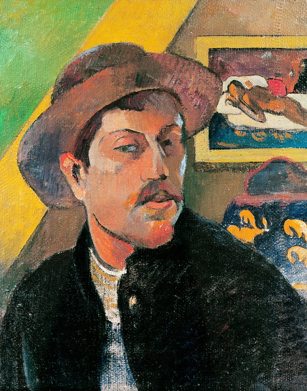 Omakuva hatussa, 1893-94 tekijältä Paul Gauguin