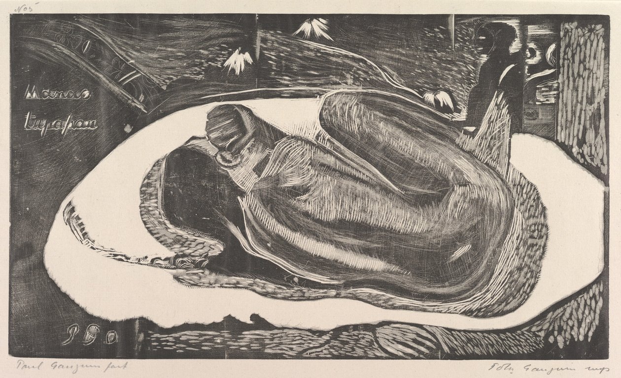 Kuolleiden henki katsomassa Manao Tupapauta, tuoksusta Noa Noa, 1893-94. tekijältä Paul Gauguin