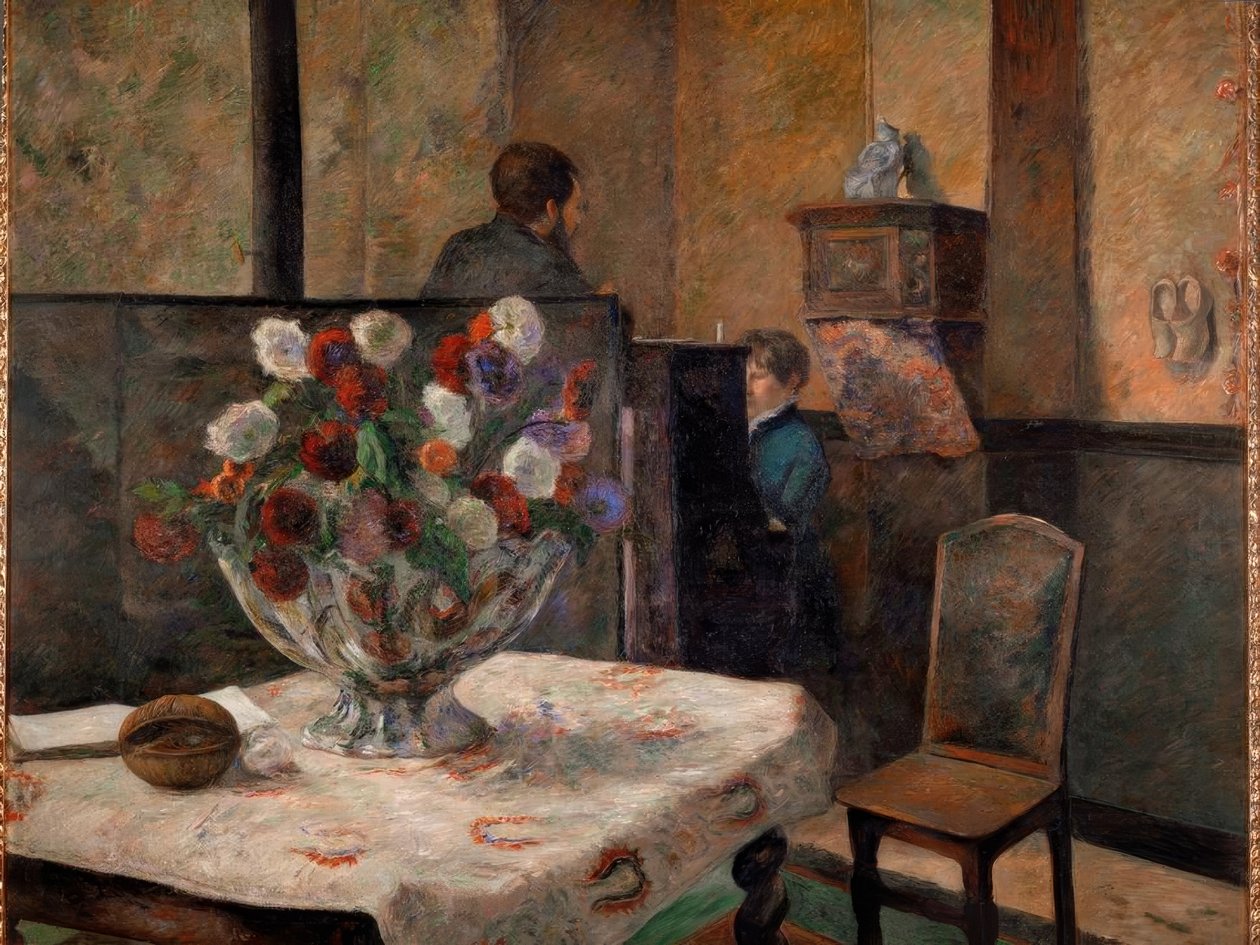 Asetelma kukkien kanssa tekijältä Paul Gauguin