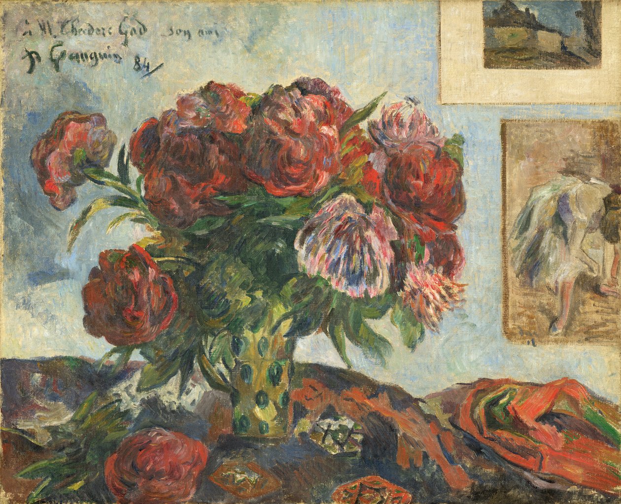 Asetelma pionien kanssa tekijältä Paul Gauguin