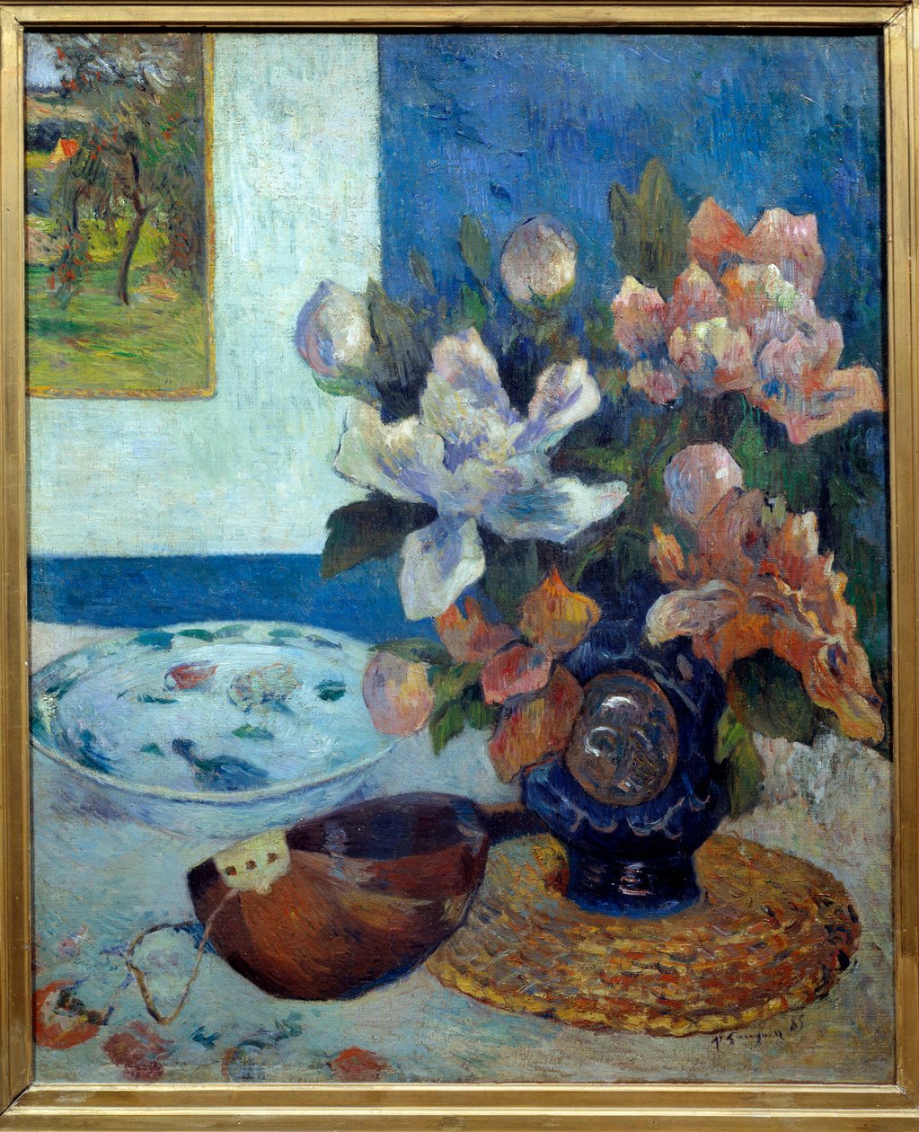 Asetelma a la mandoliini Paul Gauguinin (1848-1903) maalaus 1885 Su. 0,61 x 0,51 m Pariisi, musee d