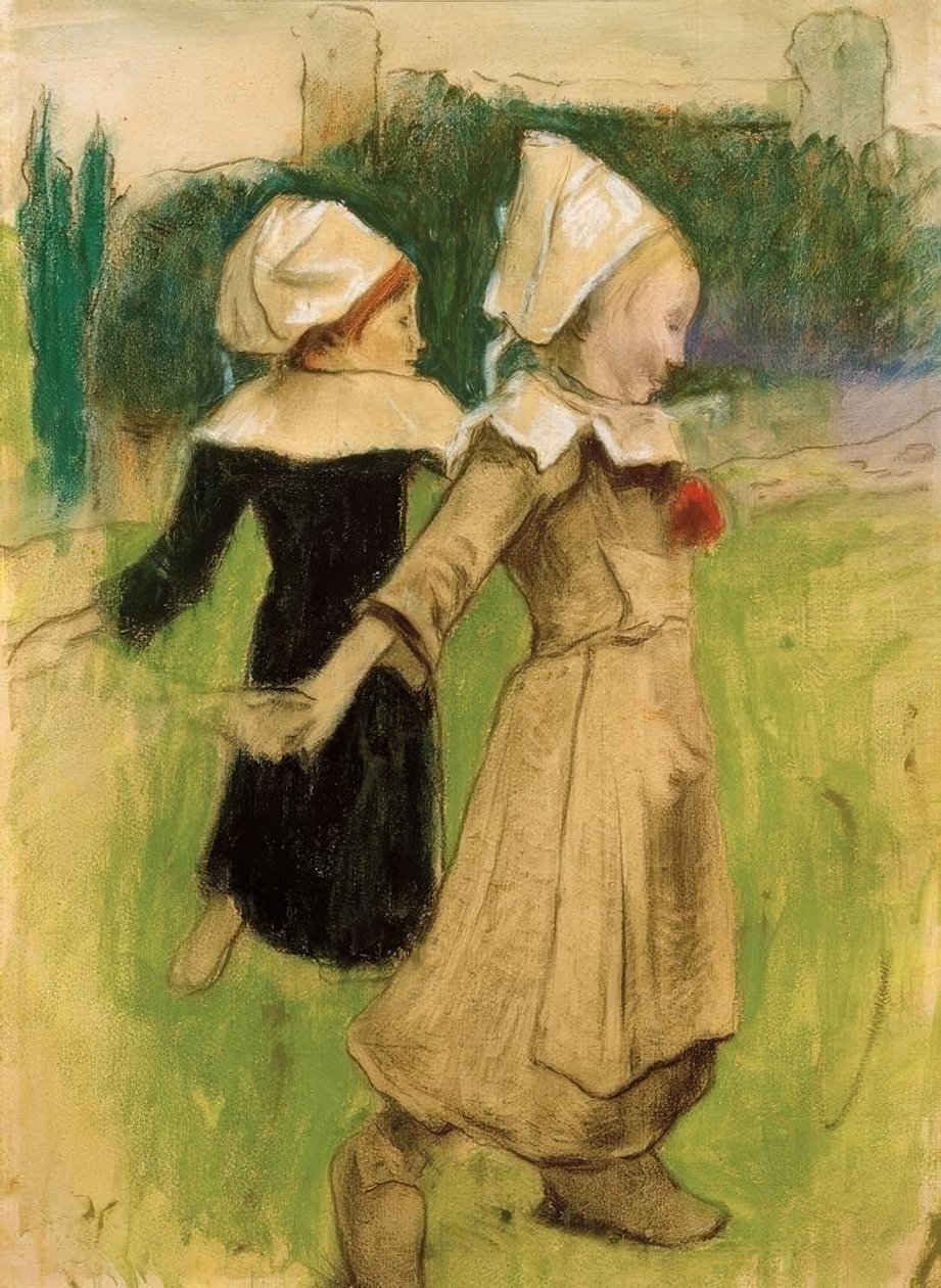 Studie für: Bretonische Mädchen beim Tanz, Pont–Aven) tekijältä Paul Gauguin