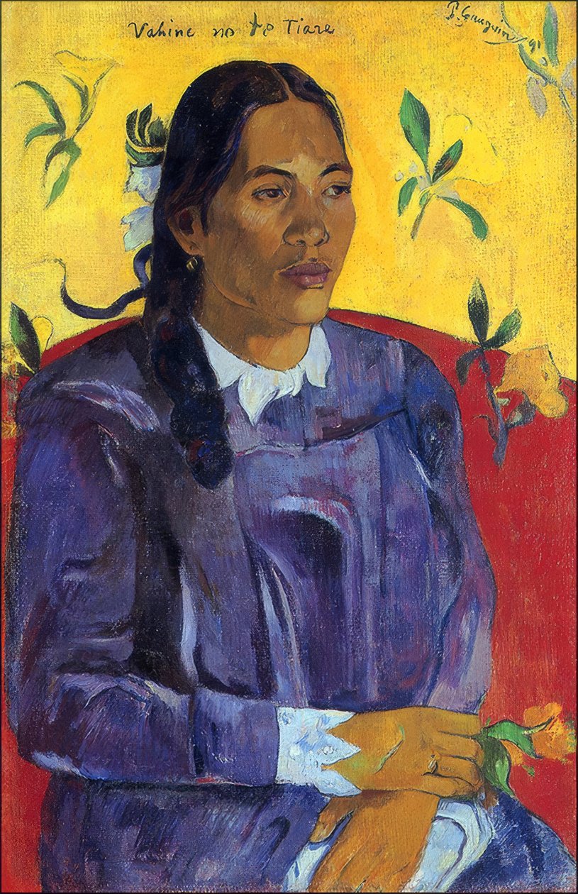 Tahiti: Vahine No Te Tiare (Nainen, jolla on kukka), Paul Gauguin (1891) tekijältä Paul Gauguin