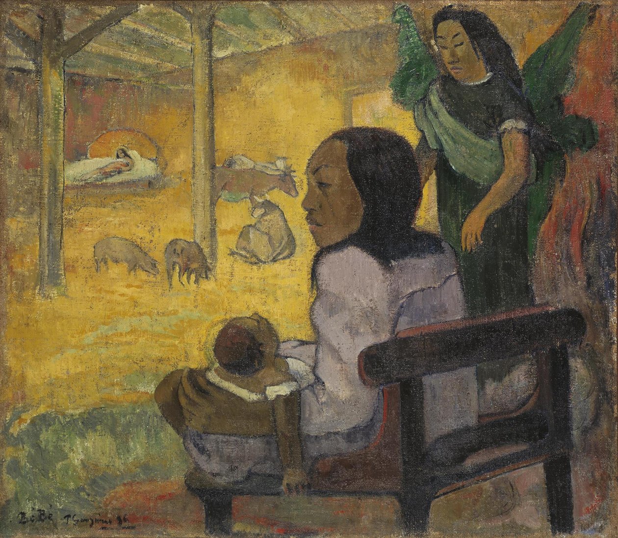 Tahiti: Bé bé (Pēpe) Be Be (syntymä) tekijältä Paul Gauguin