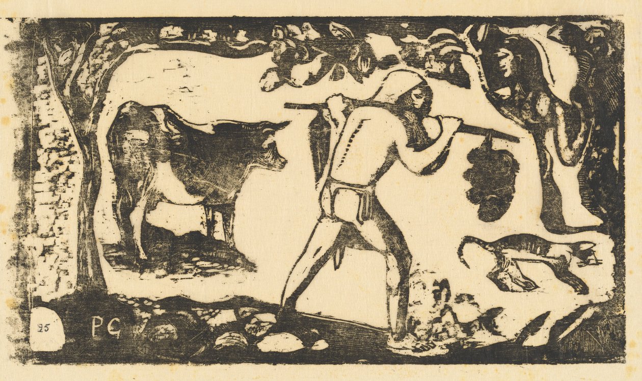 Tahitian Carrying Bananas (Le porter de fei) finlandès tekijältä Paul Gauguin