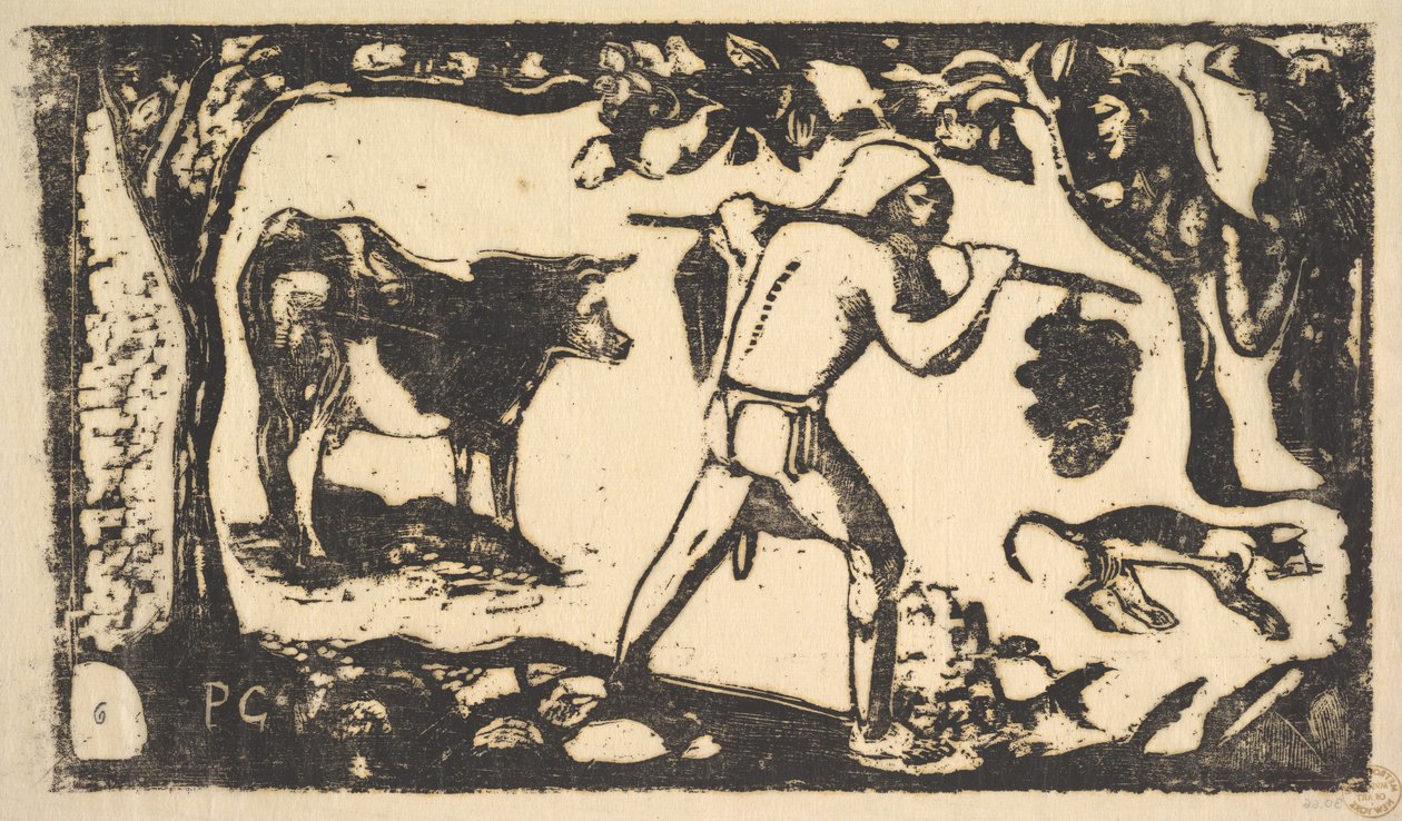 Tahitilaiset kantavat banaaneja, 1898-99. tekijältä Paul Gauguin