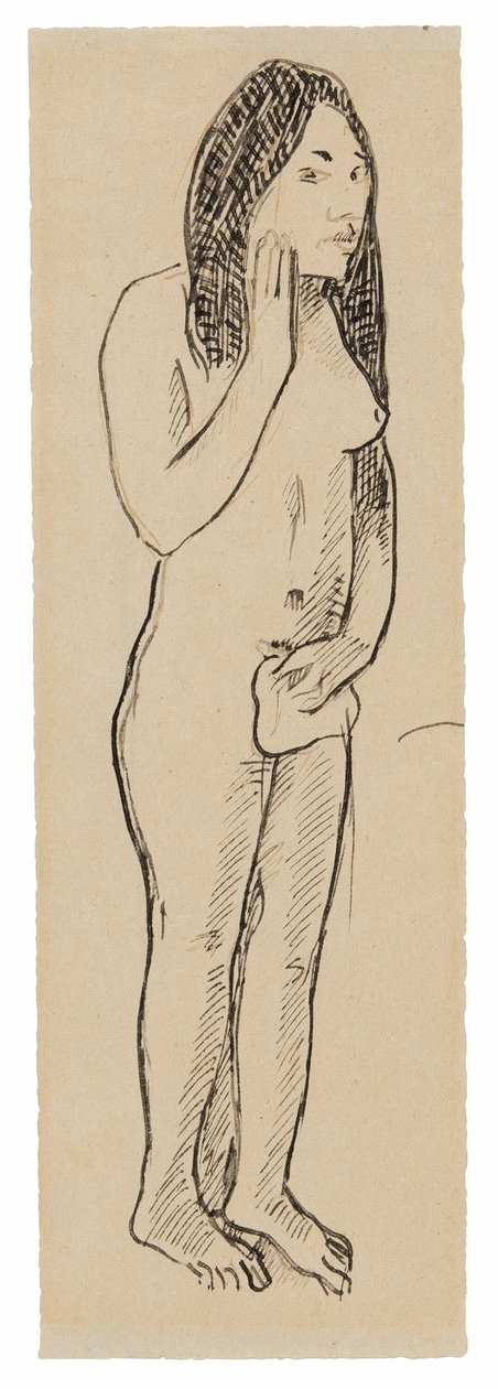 Tahitian Eve (liittyy maalaukseen Parau ne te varua ino) (recto); Fragmentti kirjoituksesta (liittyy Cahier pour Alineen) (käänteinen) tekijältä Paul Gauguin