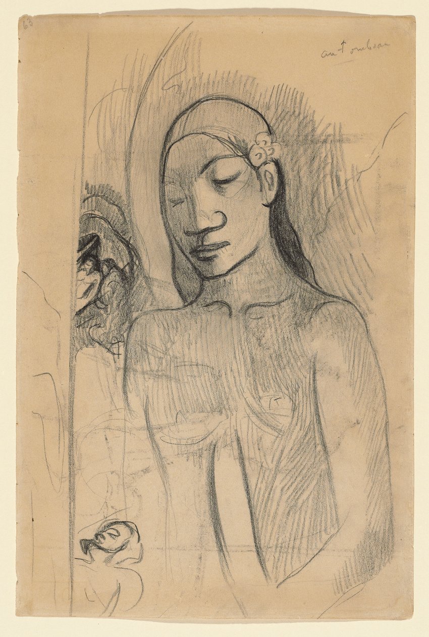 Tahitilainen hahmo, n. 1895-1896 tekijältä Paul Gauguin