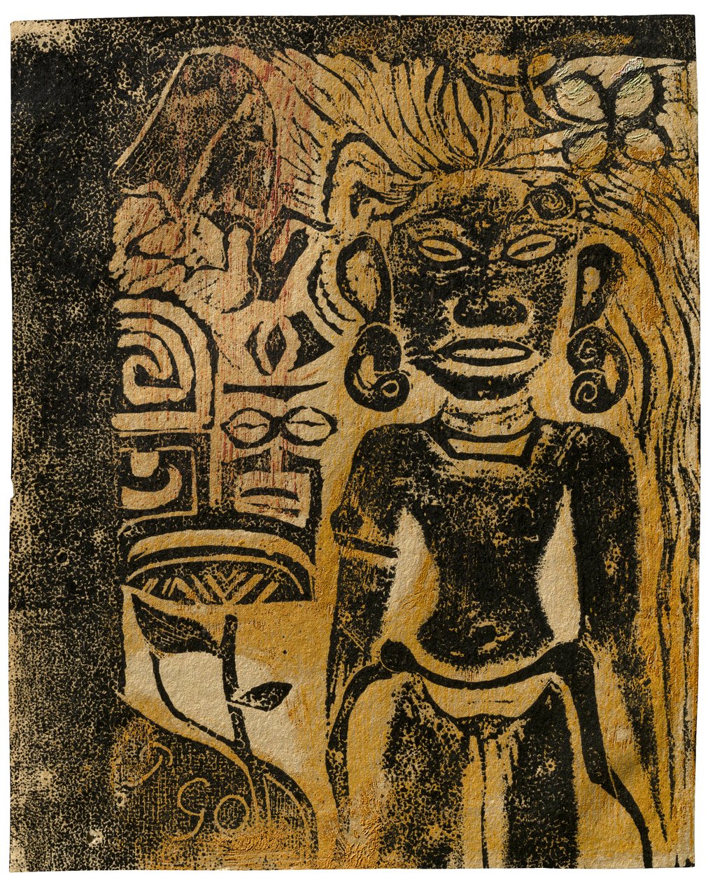 Tahitian Idol, jumalatar Hina, 1894-95 tekijältä Paul Gauguin