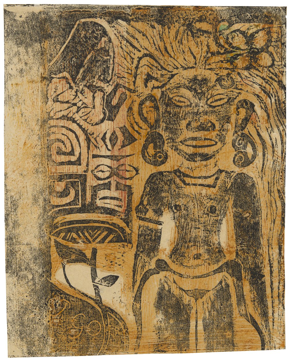 Tahitian Idol, jumalatar Hina, 1894-95 tekijältä Paul Gauguin